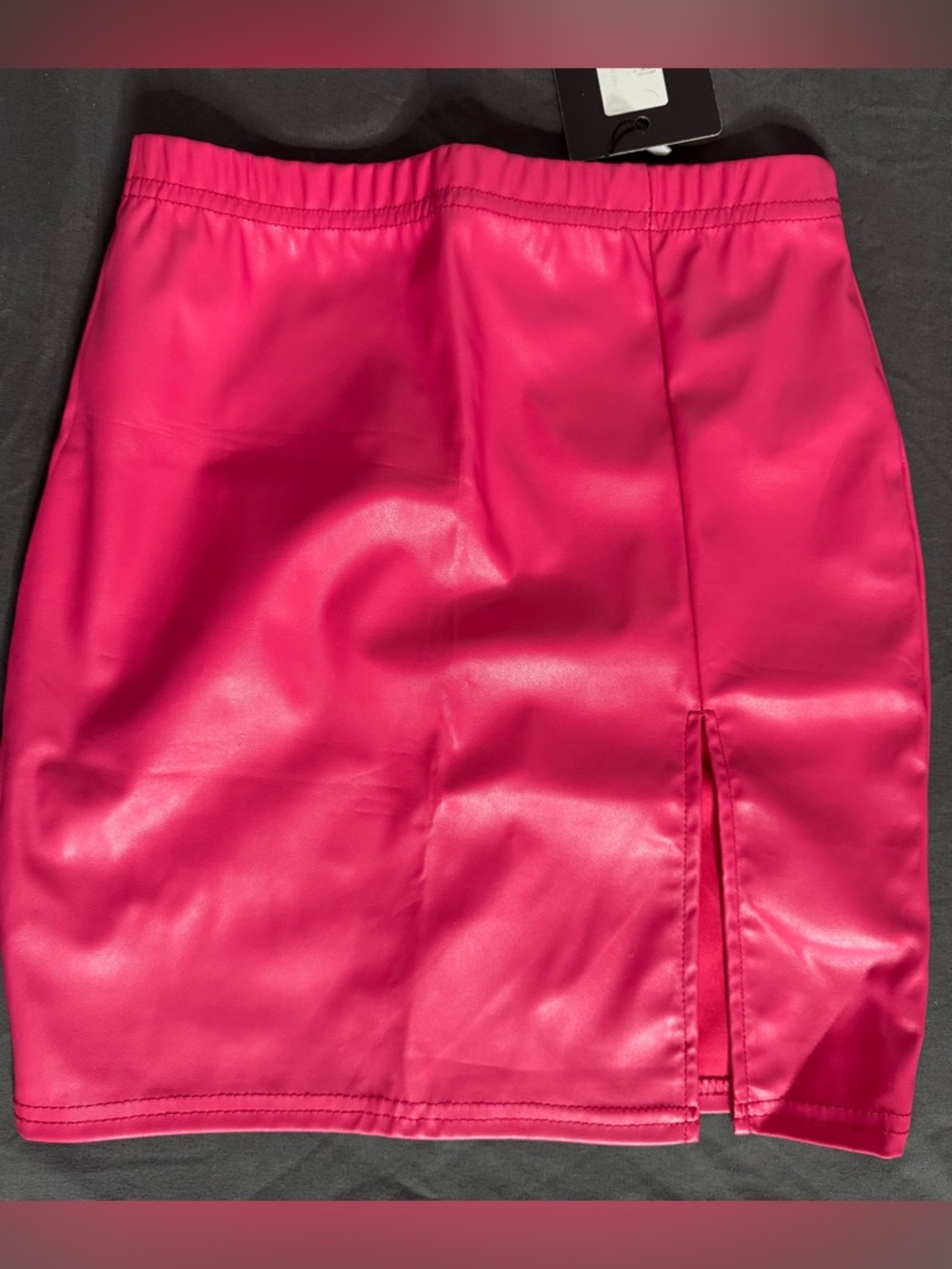 PrettyLittleThing Hot Pink Faux Leather Mini Skirt
